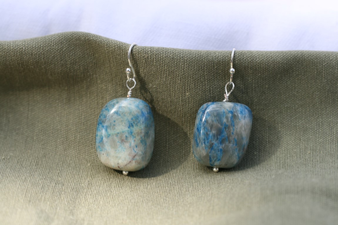 Ajoite and Papagoite Earrings  love, healing, emotional support 5404